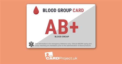 AB Positive Blood Group Card – Non-Personalised